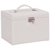 VidaXL Sieradendoos Wit 4laags Spiegel Afsluitbaar - 40% Korting!