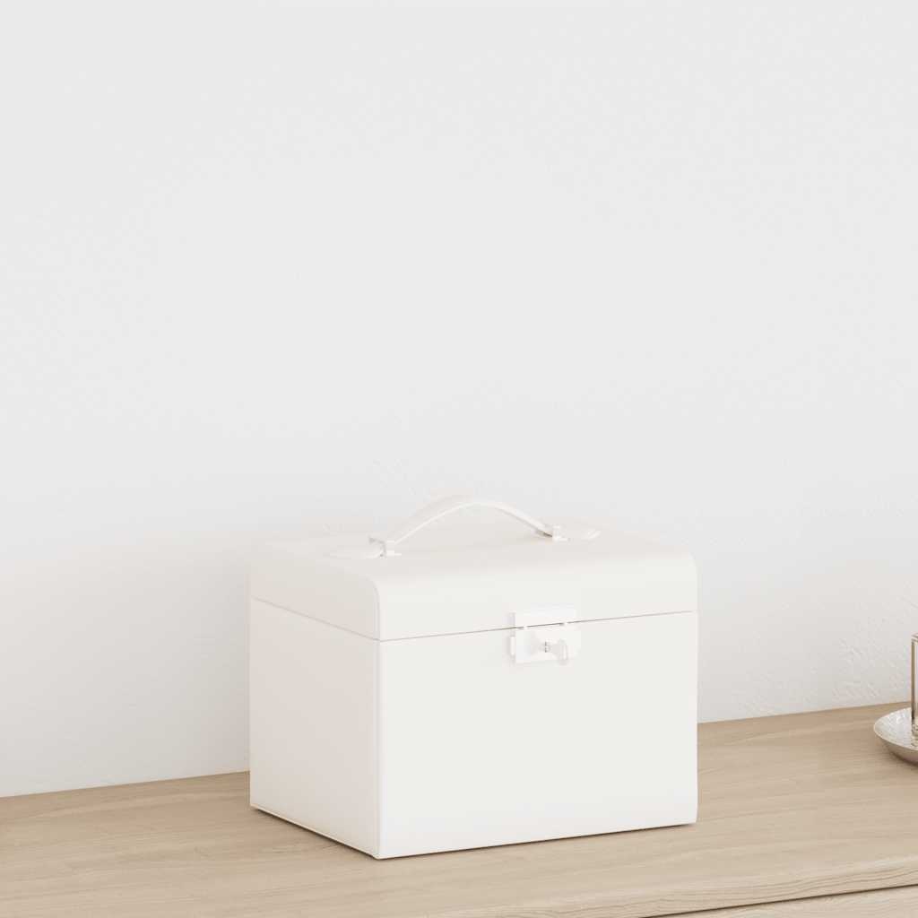 VidaXL Sieradendoos Wit 4laags Spiegel Afsluitbaar - 40% Korting!