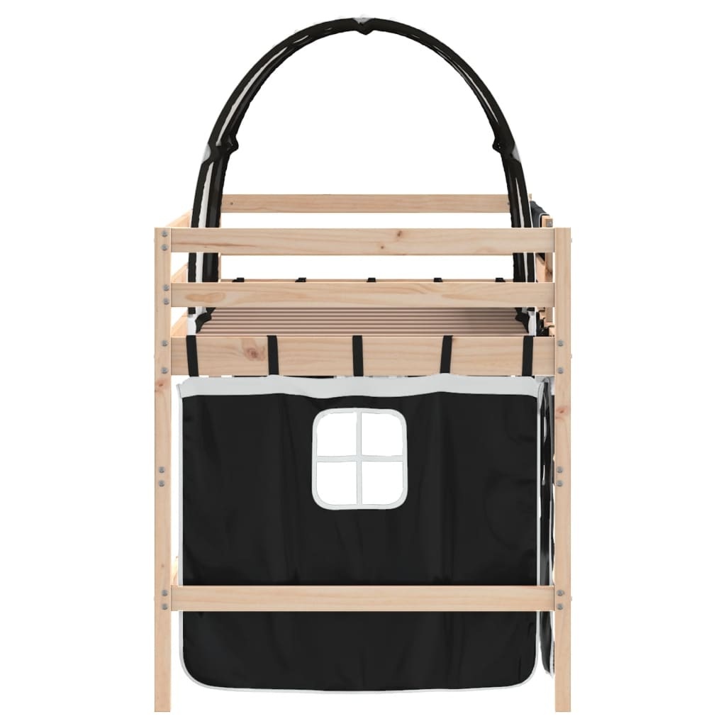 vidaXL Hoogslaper Gordijnen & Tunnel Polyester Wit/Zwart - 85% Korting!