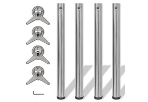 Tafelpoten Verstelbaar Nikkel 710mm - 4 stuks - 40% Korting!