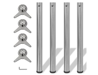 Tafelpoten Verstelbaar Nikkel 710mm - 4 stuks - 40% Korting!