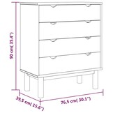 vidaXL OTTA Ladekast Grenenhout - 4 Lades | 40% Korting!