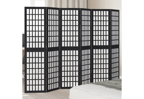 vidaXL Kamerscherm 6 panelen Paulowniahout Zwart - 60% Korting!