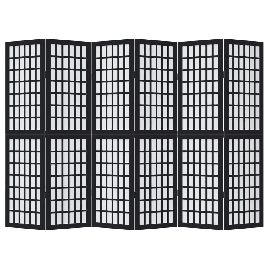 vidaXL Kamerscherm 6 panelen Paulowniahout Zwart - 60% Korting!