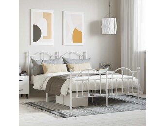 vidaXL Bedframe Metaal Wit 140x190 cm - 60% Korting! Lichte Schade