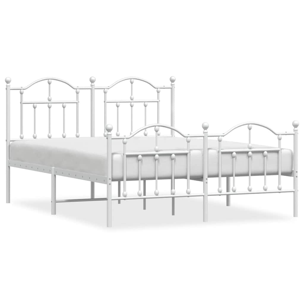 vidaXL Bedframe Metaal Wit 140x190 cm - 60% Korting! Lichte Schade