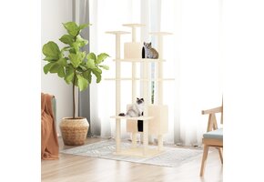 vidaXL Kattenmeubel met Krabpalen - 162cm Crème | 55% Korting