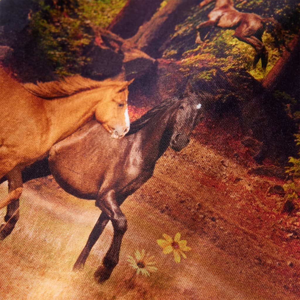 Kinderjurk Cognac | 128 | Paardenprint | Lange Mouwen | -40% Korting!