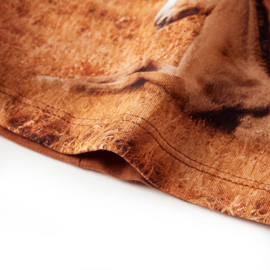 Kinderjurk Cognac | 128 | Paardenprint | Lange Mouwen | -40% Korting!