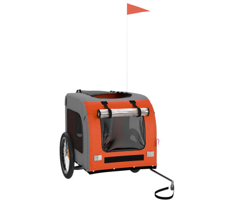 VidaXL Hondenfietstrailer Oxfordstof - Oranje/Grijs | 55% Korting!