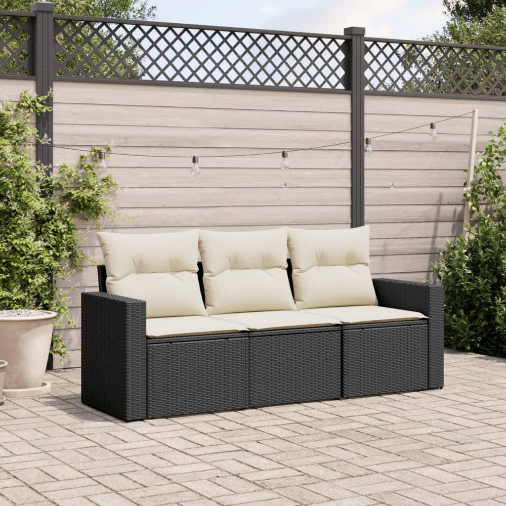 VidaXL Tuinbank 2-zits Poly Rattan Zwart + Kussens | -55% Korting!