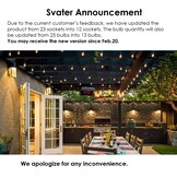 Svater Tuinlichtsnoer 7.6m 40% Korting - Warm Wit LED & Uitbreidbaar