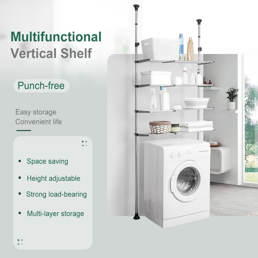 Hershii 4-laags Opbergrek Boven Toilet - Ruimtebespaarder (40% Korting!)