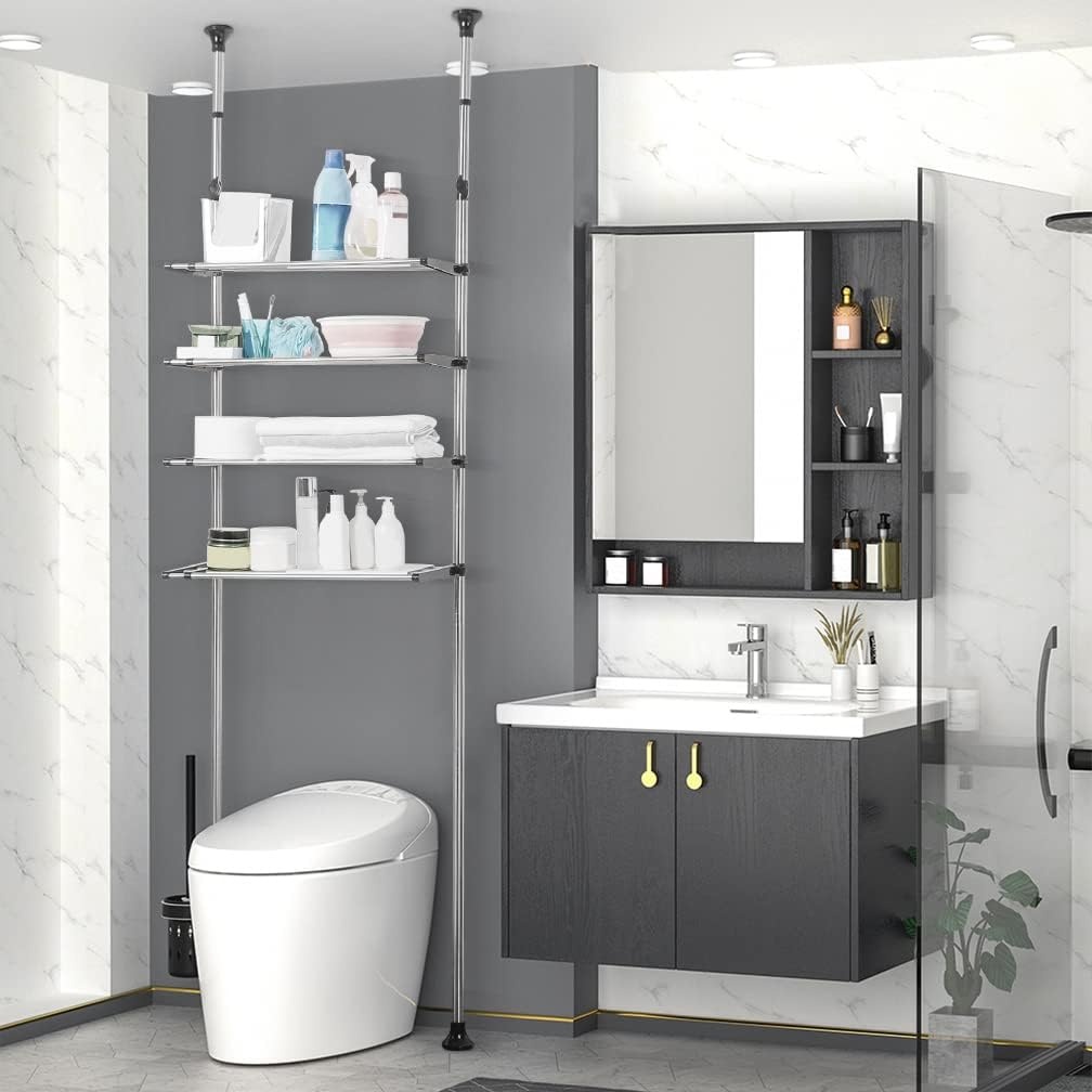 Hershii 4-laags Opbergrek Boven Toilet - Ruimtebespaarder (40% Korting!)