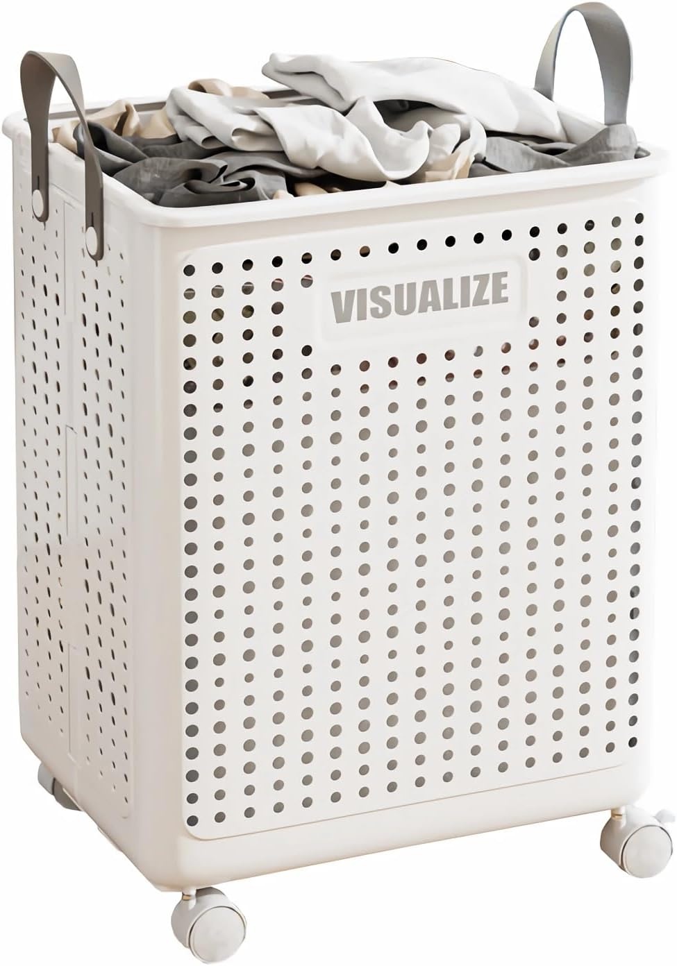 Opvouwbare Wasmand 60L met Wieltjes & Handvat - 40% Korting!