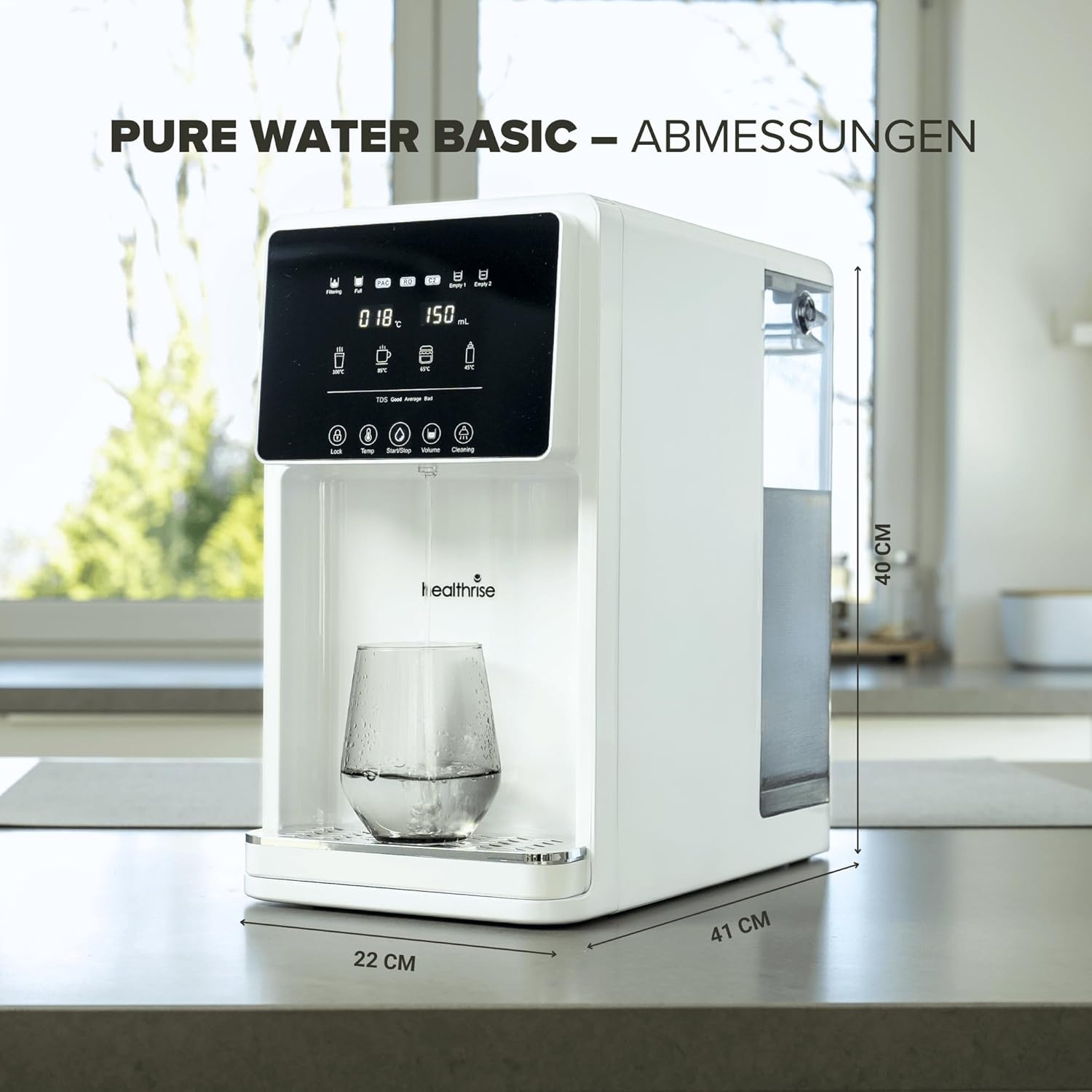 Health Rise Pure Water Basic: Waterfilter RO + Heetwater (7L) - 35% Korting!