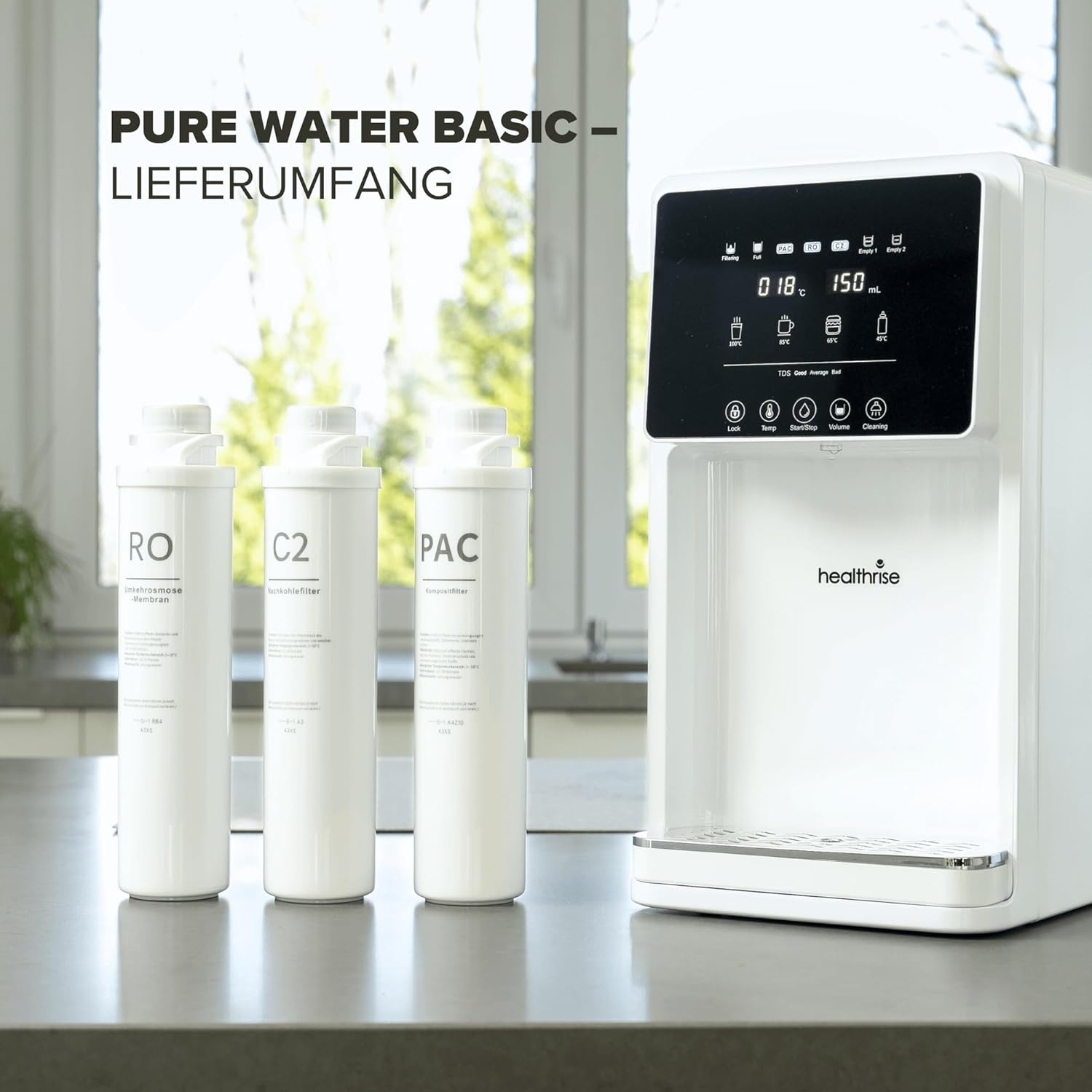 Health Rise Pure Water Basic: Waterfilter RO + Heetwater (7L) - 35% Korting!