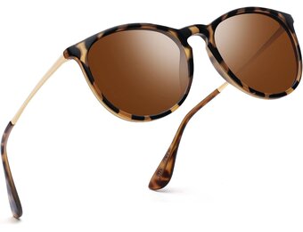 Retro Zonnebril Rond UV400 Gepolariseerd Leopard Print | 40% Korting!