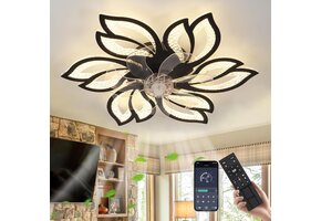 CANEOE Plafondventilator met Verlichting (65cm, Zwart) - 40% Korting!