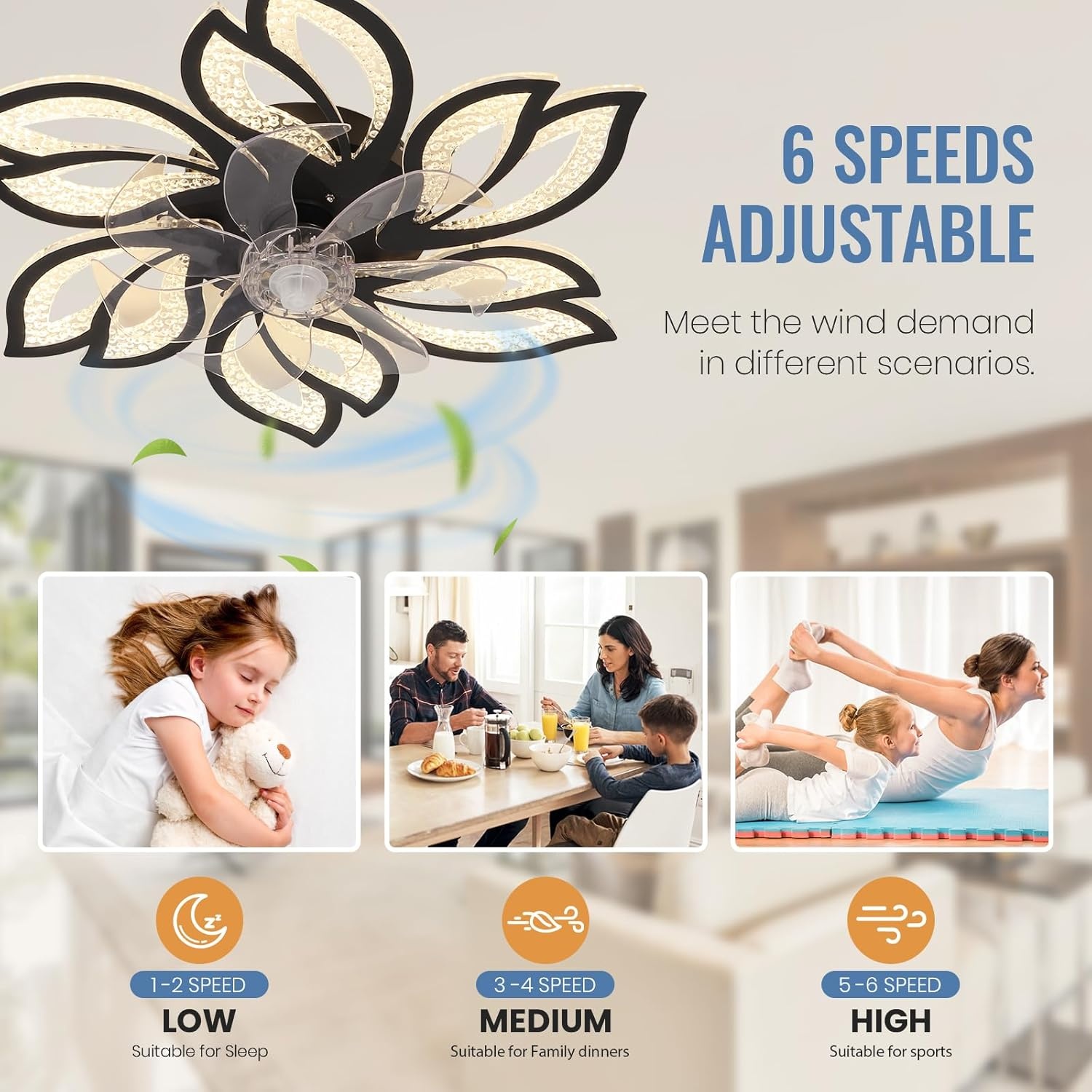 CANEOE Plafondventilator met Verlichting (65cm, Zwart) - 40% Korting!