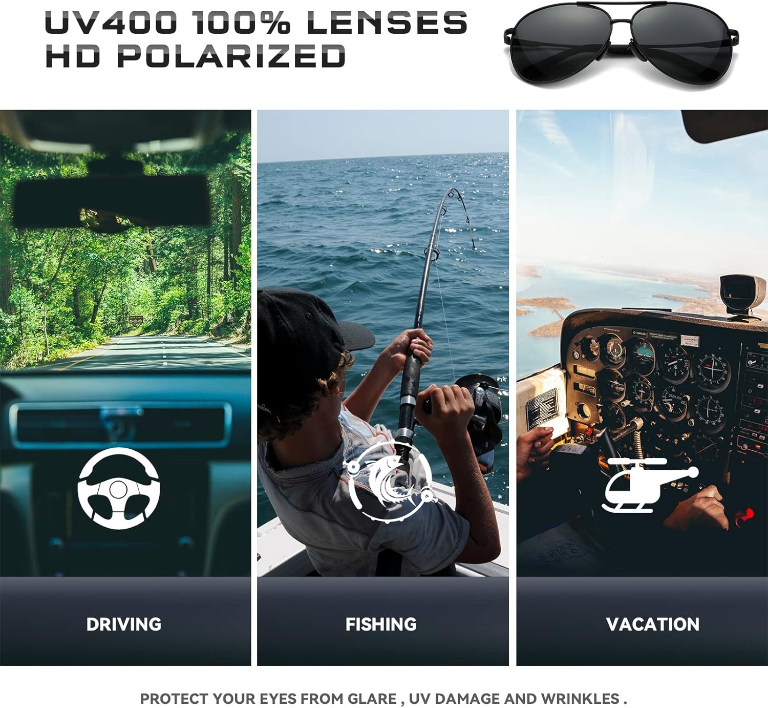 Set van 2 Pilotenzonnebrillen UV400 Retro - 40% Korting!