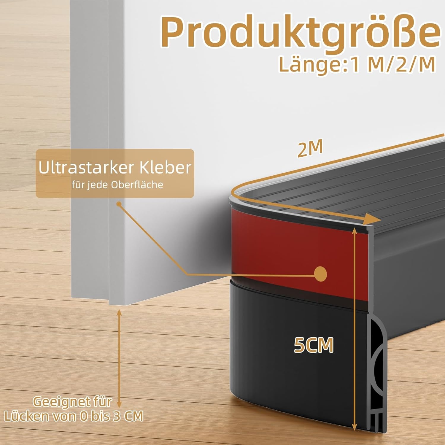 Ormein Tochtstopper Deurafdichting Zwart (2m) - 40% Korting!