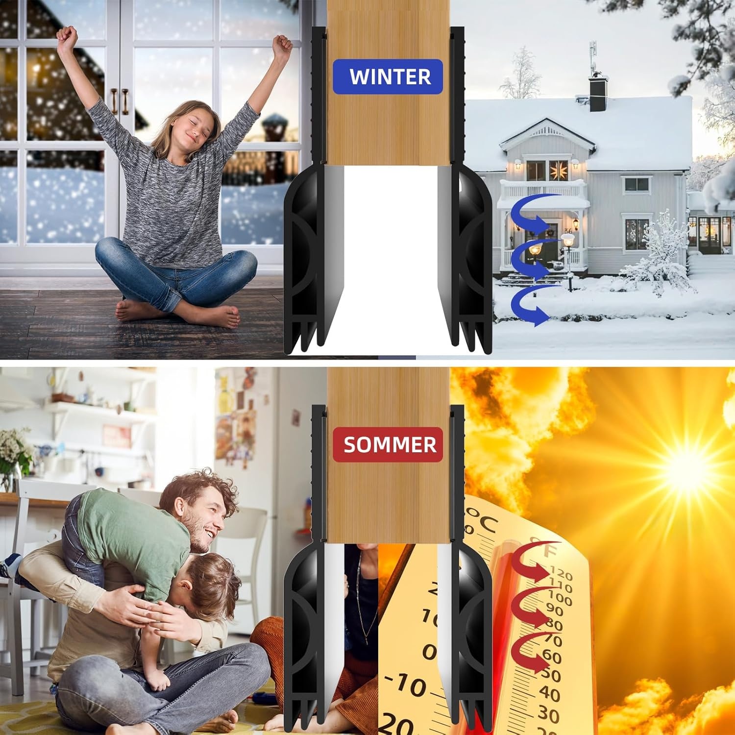 Ormein Tochtstopper Deurafdichting Zwart (2m) - 40% Korting!