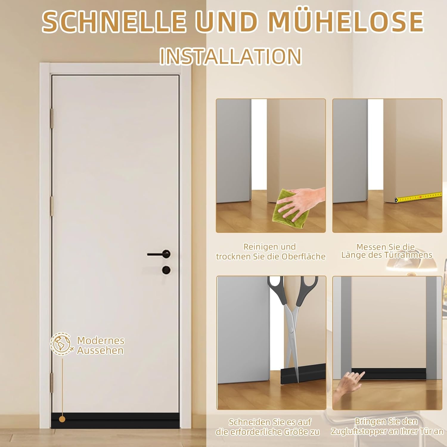 Ormein Tochtstopper Deurafdichting Zwart (2m) - 40% Korting!