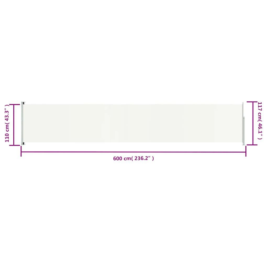 VidaXL Uittrekbaar Tuinscherm 117x600cm Crème - 65% Korting!
