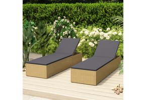 vidaXL Ligbed Poly Rattan Bruin/Grijs | 51% Korting | Zo Goed Als Nieuw!