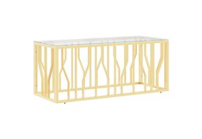 VidaXL Salontafel RVS/Glas Goud 110x45x45cm - 46% Korting!