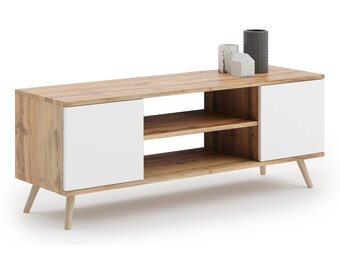 TV-meubel FOCUS | Bruin/Wit | 155x40x50cm | 46% Korting!