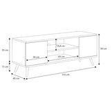 TV-meubel FOCUS | Bruin/Wit | 155x40x50cm | 46% Korting!