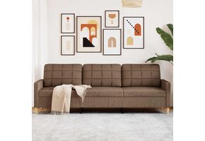 VidaXL Driezitsbank 210 cm Stof Bruin - Nu met 40% Korting!