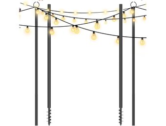 Set van 2 Stevige Palen voor Slingerlichtjes - 3,2m | 35% Korting!