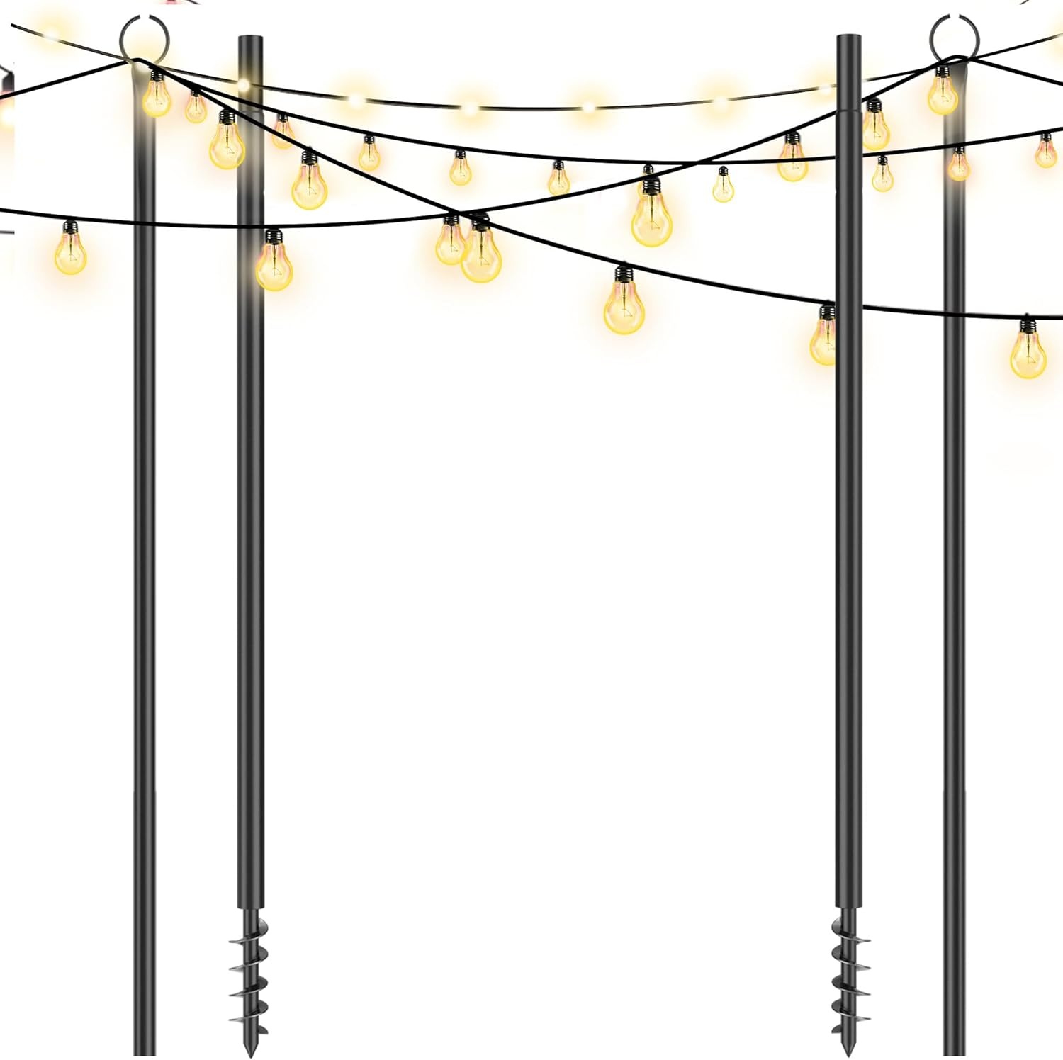Set van 2 Stevige Palen voor Slingerlichtjes - 3,2m | 35% Korting!