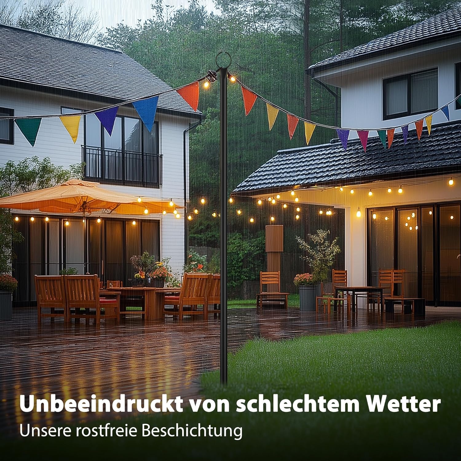 Set van 2 Stevige Palen voor Slingerlichtjes - 3,2m | 35% Korting!