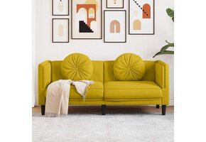 VidaXL 2-zits Bank Fluweel Geel - 60% Korting! Kleine Scheur