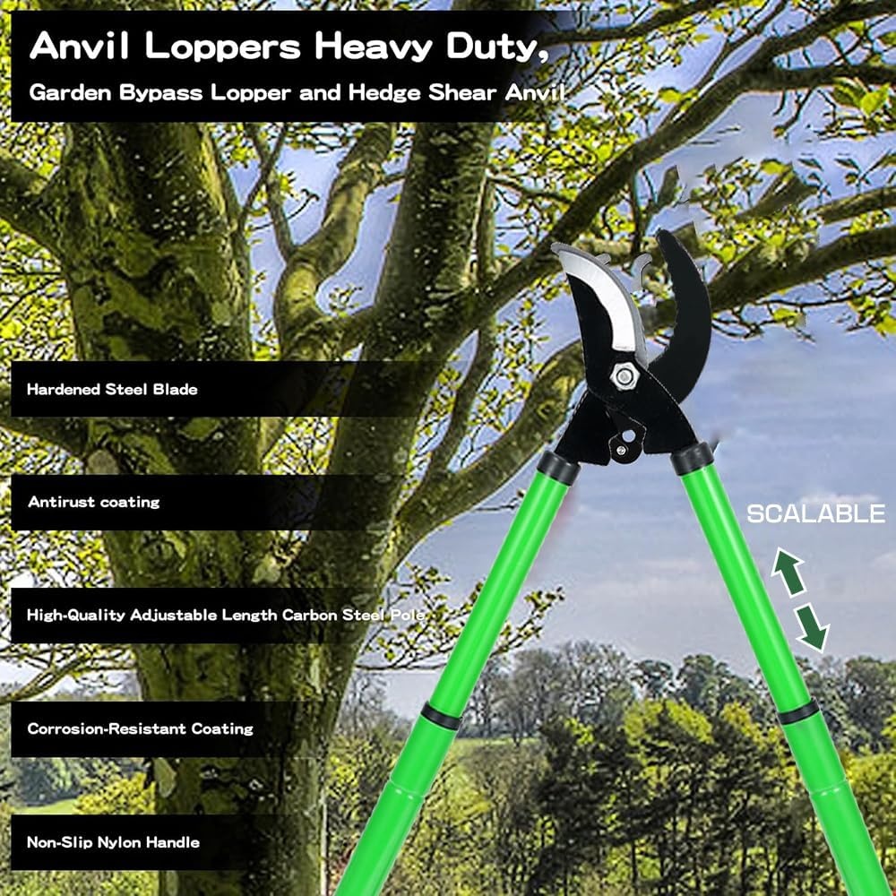 Telescopische Snoeischaar met Aanbeeld | 40% Korting | 42-61cm | Tot 40mm Dikke Takken
