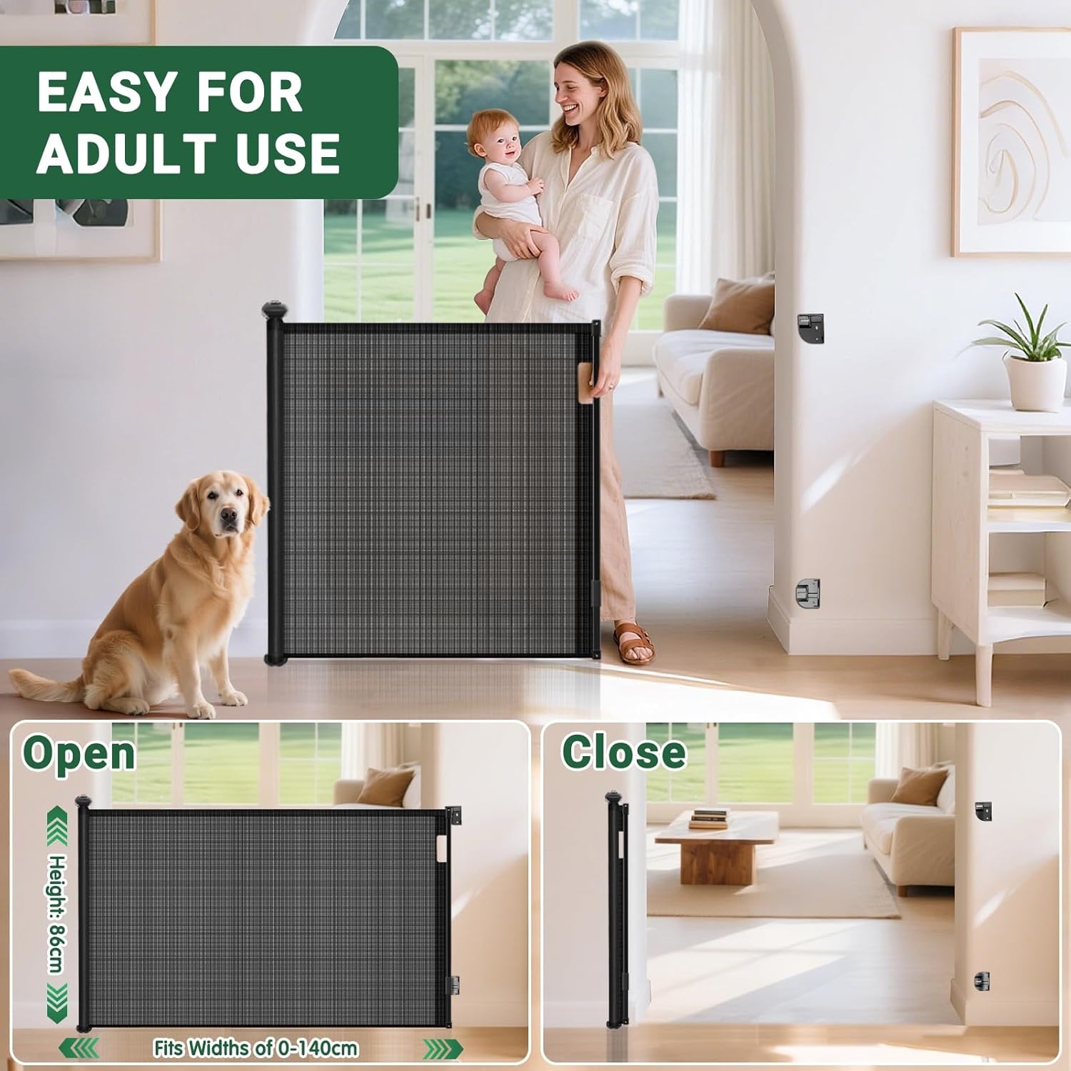 Ycozy Intrekbaar Veiligheidshek 140cm (35% Korting!) - Kinderen & Honden