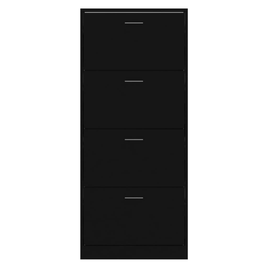 VidaXL Schoenenkast Zwart (63x24x147 cm) Bewerkt Hout - 55% Korting!