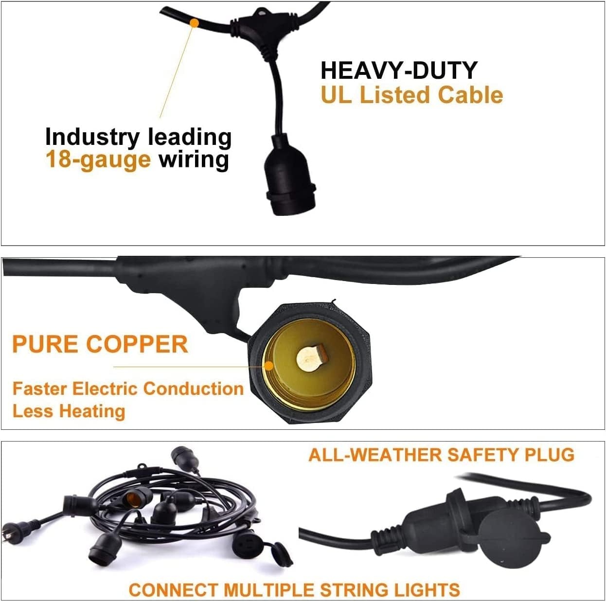 Svater S14 LED Lichtketting Buiten - 30m, 30 Warm Wit Lampen - 40% Korting!
