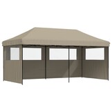 VidaXL Partytent Pop-up Taupe (55% Korting) - Inklapbaar met 3 Zijwanden!