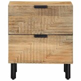 VidaXL Nachtkastje Massief Mangohout - 40x33x46 cm - Bruin (42% Korting!)