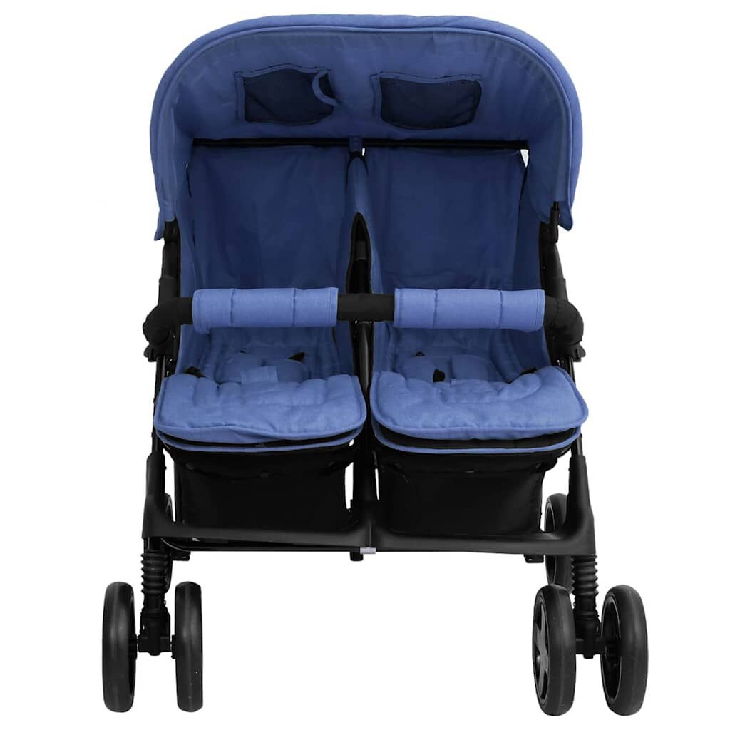 VidaXL Tweelingkinderwagen Staal Marineblauw - 46% Korting!