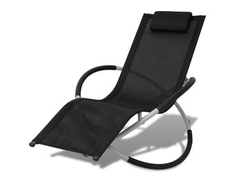 vidaXL Ligbed Geometrisch Zwart/Grijs Staal - 56% Korting! Uniek!