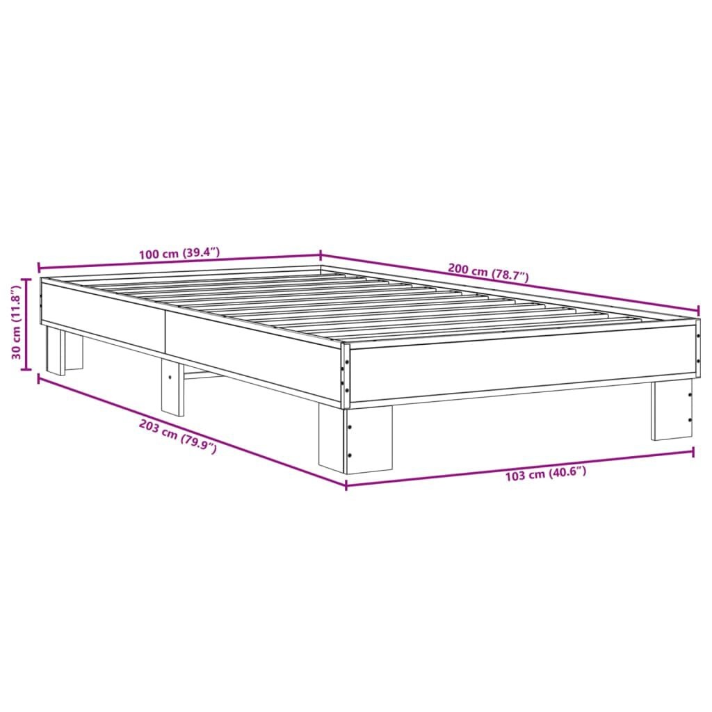 VidaXL Bedframe Sonoma Eiken 100x200 cm - 64% Korting! (Lichte Montageschade)