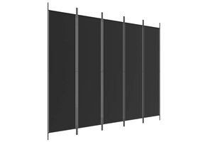 vidaXL Kamerscherm 5 panelen 250x200cm Stof Zwart - 55% Korting!