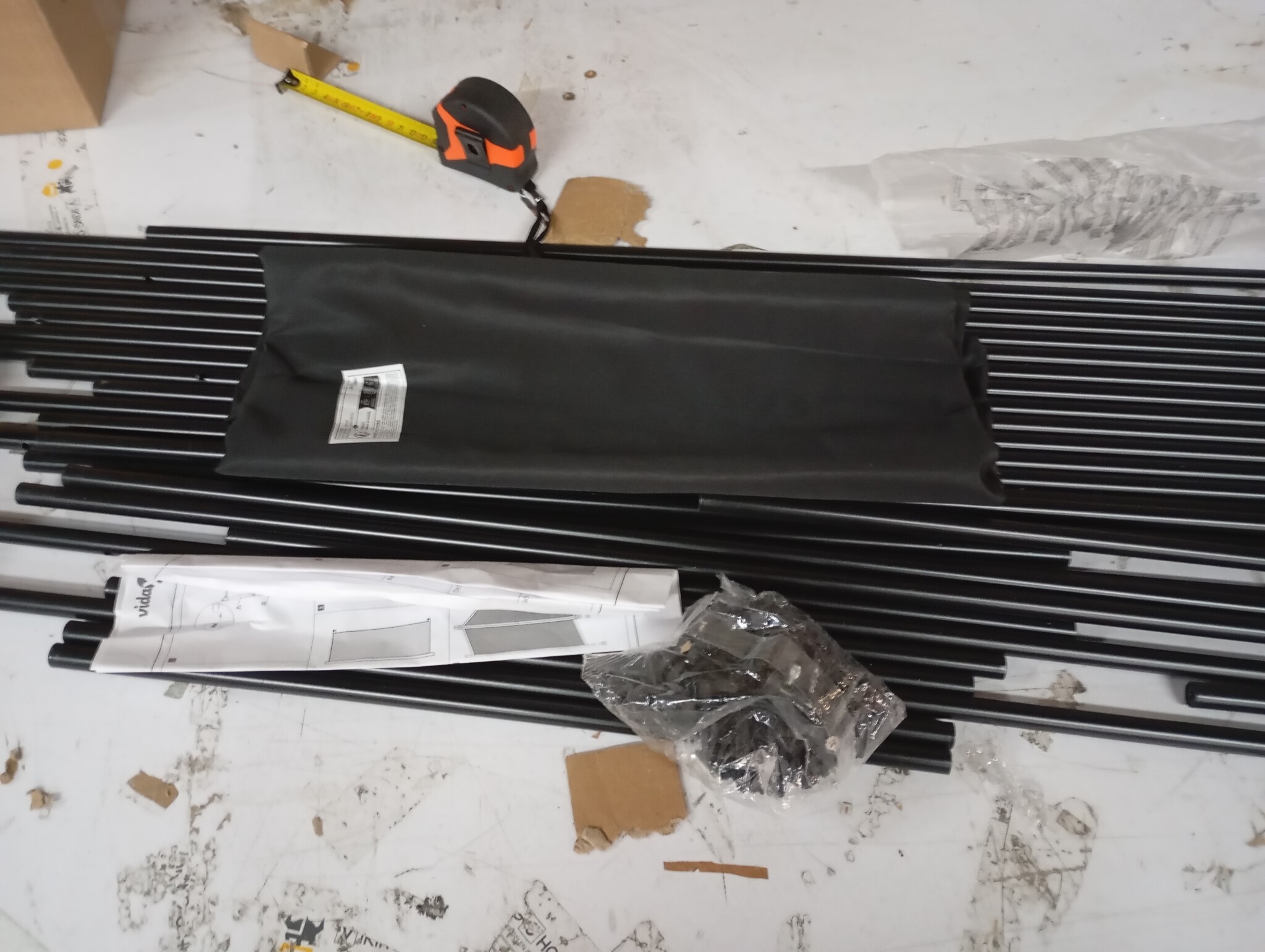 vidaXL Kamerscherm 5 panelen 250x200cm Stof Zwart - 55% Korting!