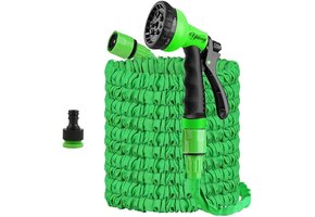 Flexibele Tuinslang Groen 7,5-60m | 35% Korting | Sproeikop & Koppelingen